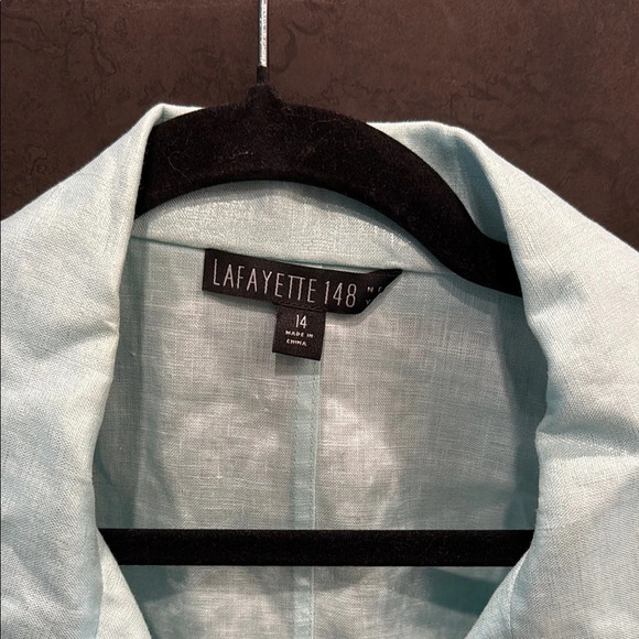 Lafayette 148 New York Light Light Blue Utility Jacket 100% Linen - Picture 2 of 6
